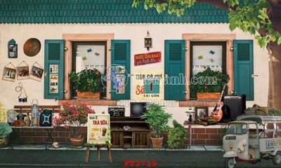 File tranh File psd tường quán cà phê FT2719 (bản gốc) treo phòng ăn