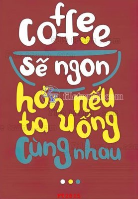 File tranh File psd tường quán cà phê FT2815 (bản gốc) in lụa 5D