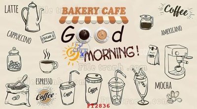 File gốc File psd tường quán cà phê FT2836 (cho in 3D) độc đáo