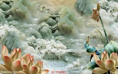 File gốc Tường nền 3D hiện đại FT3D511 (in lụa) trang trí tường