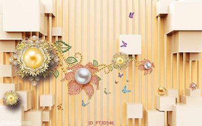 File tranh Tường nền 3D hiện đại FT3D546 (gốc) chủ đề tĩnh vật