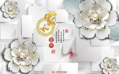 File tranh Tường nền 3D hiện đại FT3D582 (bản gốc) in lụa dán tường