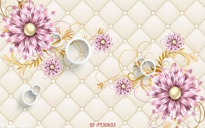 File in lụa Tường nền 3D hiện đại FT3D633 (tân cổ điển) Tường nền 3D hiện đại FT3D633