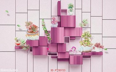 File in lụa Tường nền 3D hiện đại FT3D723 (tân cổ điển) Tường nền 3D hiện đại FT3D723