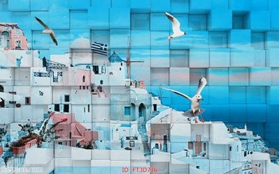 File tranh Tường nền 3D hiện đại FT3D736 (bản gốc) in lụa dán tường