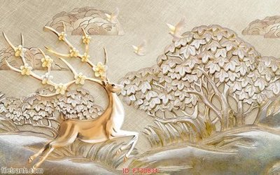 File in trần Tường nền 3D hiện đại FT3D834 (bản gốc) mây trời