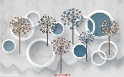 File PSD Tường nền 3D hiện đại FT3D883 (bản gốc) dễ dàng edit