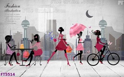 File gốc Filetranh tường nền nhà hàng KTV FT5514 (chủ đề hiện đại) trang trí