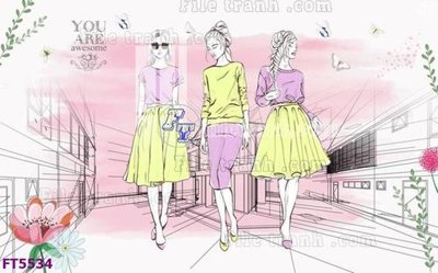 File ảnh Filetranh tường nền nhà hàng KTV FT5534 (gốc) in biển hiệu