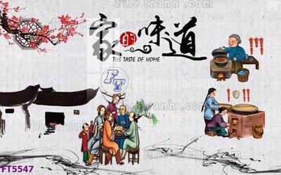 Download file gốc Filetranh tường nền nhà hàng KTV FT5547 (in lụa) nghệ thuật