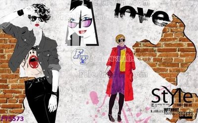 Ảnh gốc Filetranh tường nền nhà hàng KTV FT5573 (độ nét cao) in tráng gương