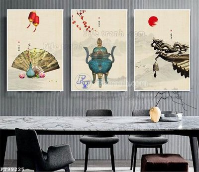 File in lụa File tranh treo tường pha lê gương FT99225 (phong cảnh) File tranh treo tường pha lê gương FT99225