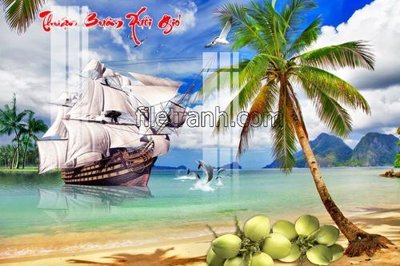 File tranh File tranh thuận buồm xuôi gió FTB115 (file gốc) chủ đề phong thủy
