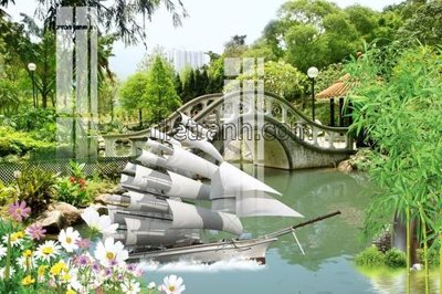 Tải file File tranh thuận buồm xuôi gió FTB146 (gốc) chủ đề hoa sen