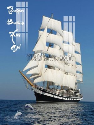 Ảnh gốc File tranh thuận buồm xuôi gió FTB153 (độ nét cao) in tráng gương