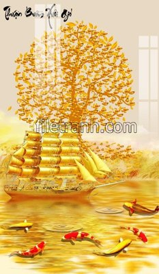 Download file gốc File tranh thuận buồm xuôi gió FTB154 (in mica) 3D