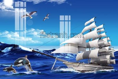 File gốc File tranh thuận buồm xuôi gió FTB157 (trang trí) phòng trẻ em