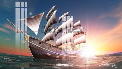 File tranh gốc in trần nhà File tranh thuận buồm xuôi gió FTB175 3D