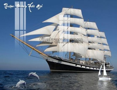 Download file gốc File tranh thuận buồm xuôi gió FTB178 (in lụa) hoa lá