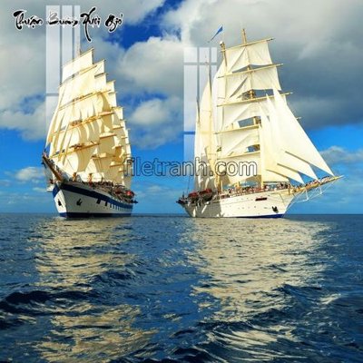 File tranh File tranh thuận buồm xuôi gió FTB179 (gốc) phong cách tối giản