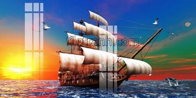 File in trần File tranh thuận buồm xuôi gió FTB188 (bản gốc) đại dương