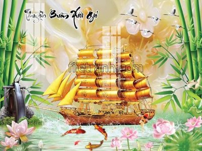 File PSD File tranh thuận buồm xuôi gió FTB202 (nguyên gốc) chất lượng cao