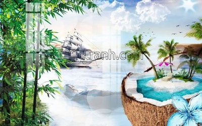 File PSD File tranh thuận buồm xuôi gió FTB224 (bản gốc) cho nhà in