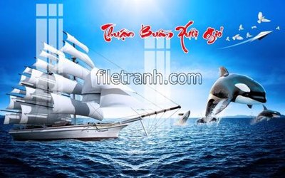 File gốc File tranh thuận buồm xuôi gió FTB225 (vector) cho in ấn