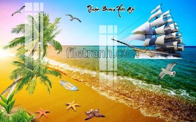 File PSD File tranh thuận buồm xuôi gió FTB228 (bản gốc) cho nhà in