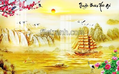 File tranh File tranh thuận buồm xuôi gió FTB27 (bản gốc) in lụa 5D