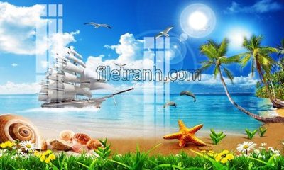File gốc File tranh thuận buồm xuôi gió FTB39 (in lụa) tranh phong thủy