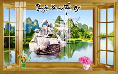 File in trần File tranh thuận buồm xuôi gió FTB79 (bản gốc) 5D