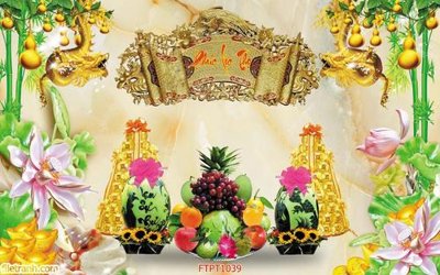 Ảnh gốc File tranh phòng thờ FTPT1039 (nét căng) in mica