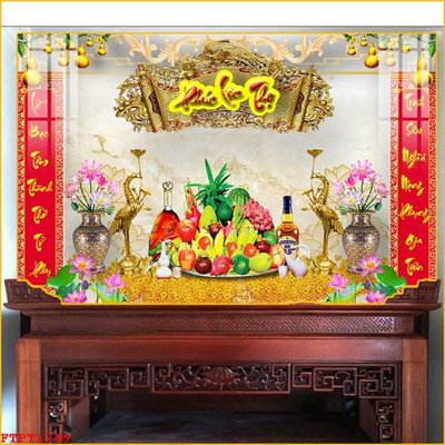 File gốc in tráng gương File tranh phòng thờ FTPT1249 chi tiết