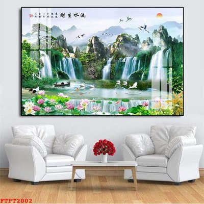 File gốc Tranh sơn thủy thác nước FTPT2002 (cho in ấn) độc quyền