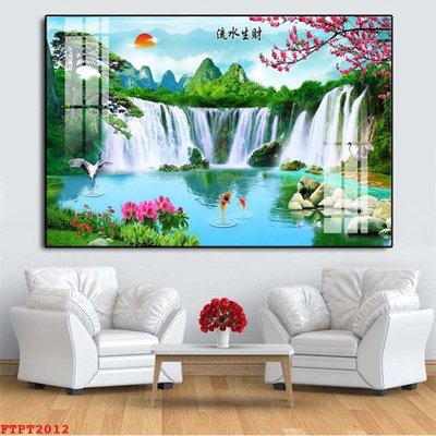 File gốc Tranh sơn thủy thác nước FTPT2012 cho in ấn và thiết kế