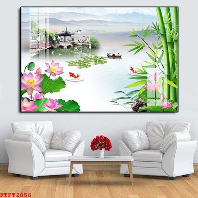 File in trần Tranh sơn thủy thác nước FTPT2056 (file gốc) chủ đề vũ trụ