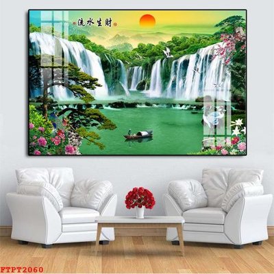 File tranh Tranh sơn thủy thác nước FTPT2060 (ảnh gốc) sắc nét hoàn hảo