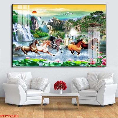 File gốc Tranh sơn thủy thác nước FTPT2108 (in tráng gương) sang trọng