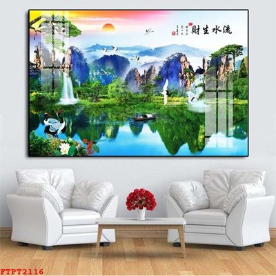 File PSD Tranh sơn thủy thác nước FTPT2116 (nguyên bản) cho thiết kế