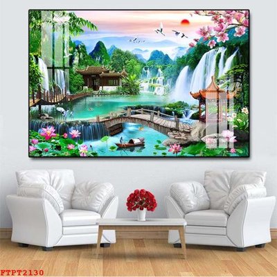 Download file gốc Tranh sơn thủy thác nước FTPT2130 (độ nét cao)