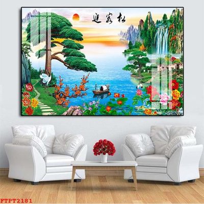 File tranh gốc Tranh sơn thủy thác nước FTPT2181 (bản đẹp) độc quyền