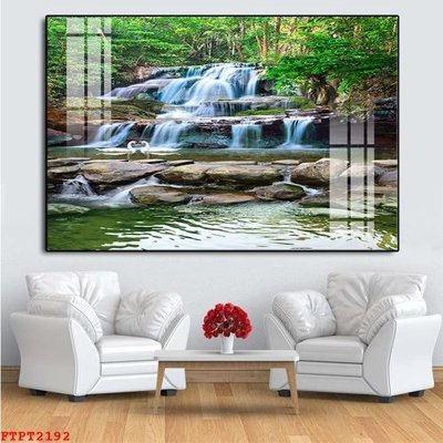 File tranh Tranh sơn thủy thác nước FTPT2192 (ảnh gốc) cho in ấn kỹ thuật số