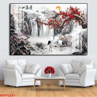 File gốc Tranh sơn thủy thác nước FTPT2197 (phong cách) châu Âu