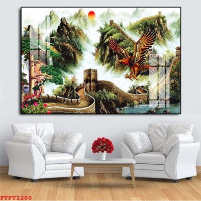 File gốc Tranh sơn thủy thác nước FTPT2200 (ảnh rõ nét) để in