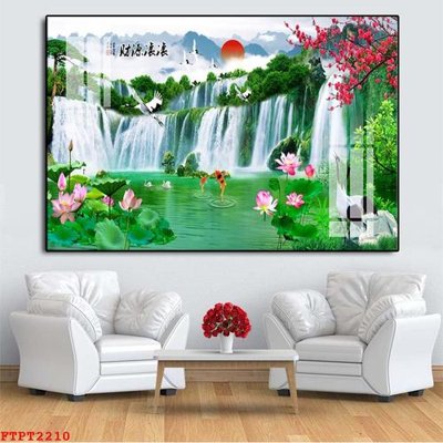 File tranh gốc Tranh sơn thủy thác nước FTPT2210 (bản quyền) Filetranh.com