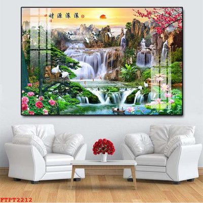 Tải file Tranh sơn thủy thác nước FTPT2212 (ảnh gốc) in gạch 3D