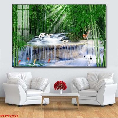 Mua file gốc Tranh sơn thủy thác nước FTPT2221 (in ấn) tại Filetranh.com