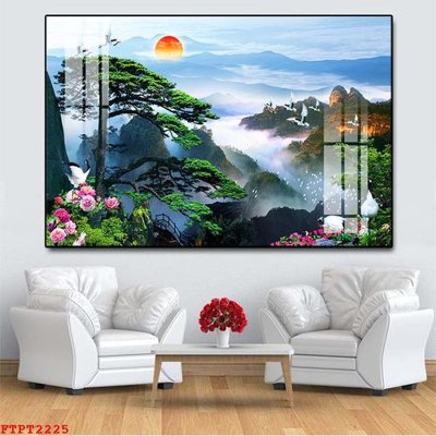 Download file gốc Tranh sơn thủy thác nước FTPT2225 (độ nét cao)