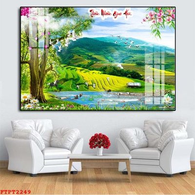 Download file gốc Tranh sơn thủy thác nước FTPT2249 (in mica) trong suốt